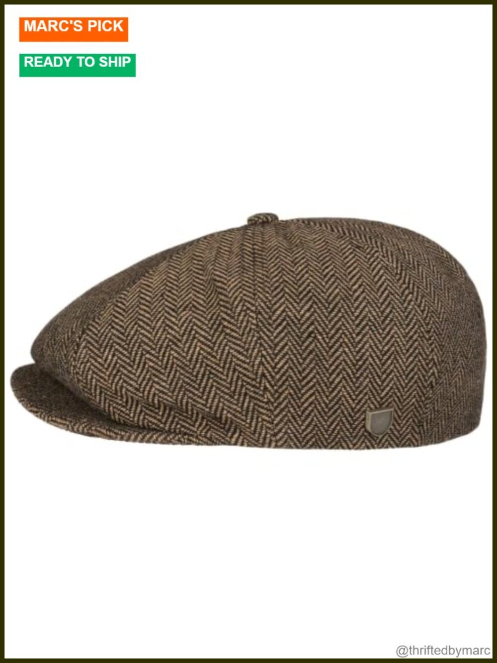Men's Newsboy Cap Hat 8-Panel Snap Lock Wool Blend Adjustable